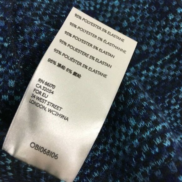 Free People Sunny Days Knit Turtleneck Sweater Small Overboard Combo Blue - Picture 10 of 10